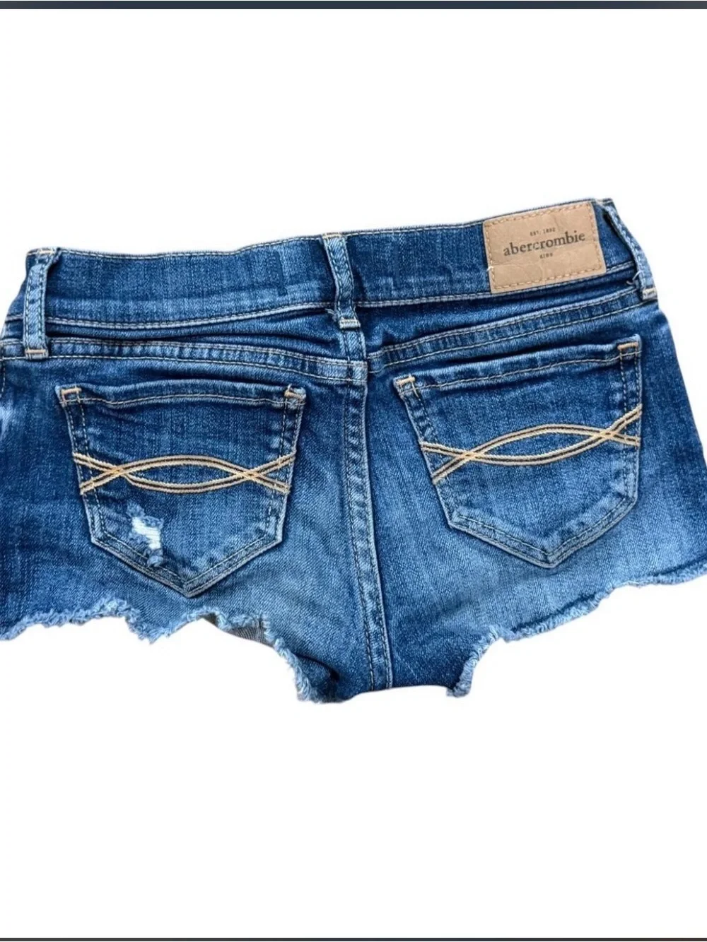 Abercrombie & Fitch Dark Blue Denim Cutoff Shorties